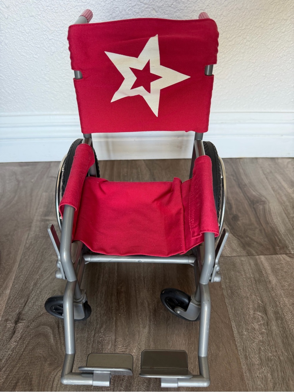 American Girl Red Doll Wheelchair with White Star
